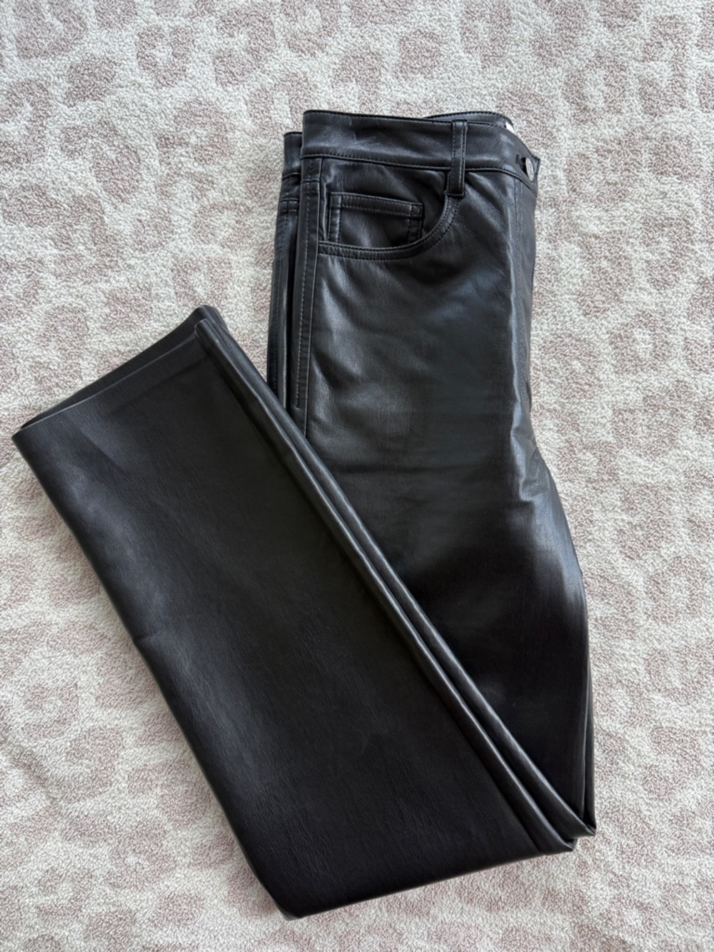 Black Faux Leather Artizia Pants